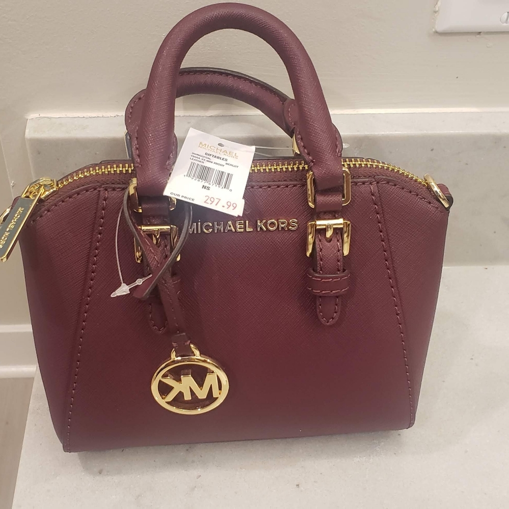 NWT Michael Kors Ciara Mini XBody Bag in Merlot